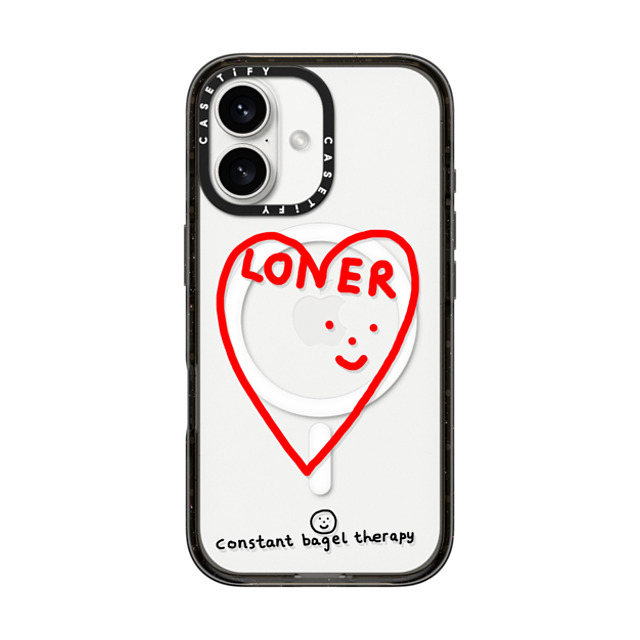 Constant Bagel Therapy x CASETiFY iPhone 16 Case Heart,Cartoon Black Impact Case MagSafe Compatible loner Mother's Day Constant Bagel Therapy x CASETiFY iPhone 16 Case Heart,Cartoon Black Impact Case MagSafe Compatible loner Mother's Day