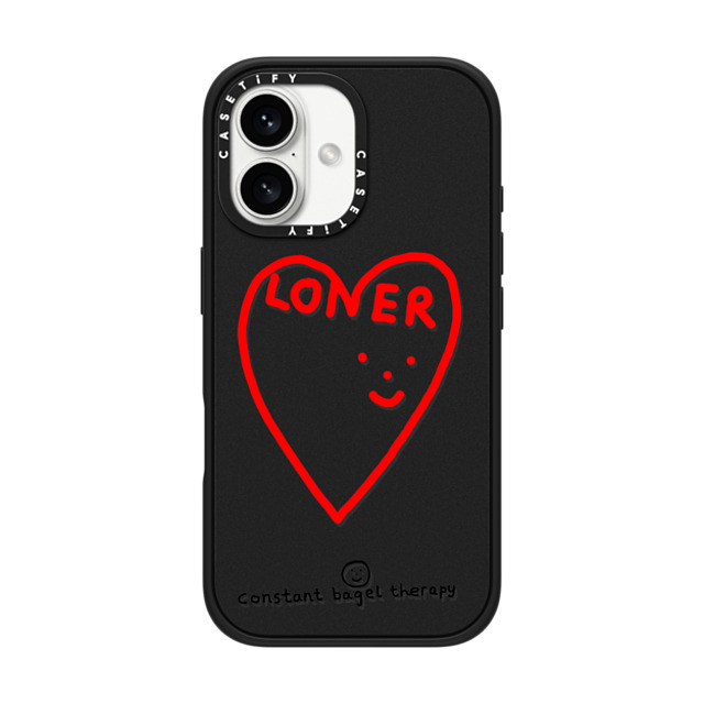 Constant Bagel Therapy x CASETiFY iPhone 16 ケース Heart,Cartoon マットブラック インパクトケース MagSafe対応 loner Mother's Day Constant Bagel Therapy x CASETiFY iPhone 16 ケース Heart,Cartoon マットブラック インパクトケース MagSafe対応 loner Mother's Day