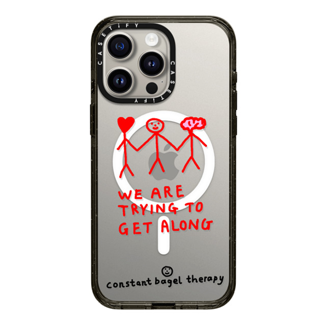 Constant Bagel Therapy x CASETiFY iPhone 15 Pro Max Case Heart,Cartoon Black Impact Case MagSafe Compatible we are trying to get along Back to School Constant Bagel Therapy x CASETiFY iPhone 15 Pro Max Case Heart,Cartoon Black Impact Case MagSafe Compatible we are trying to get along Back to School