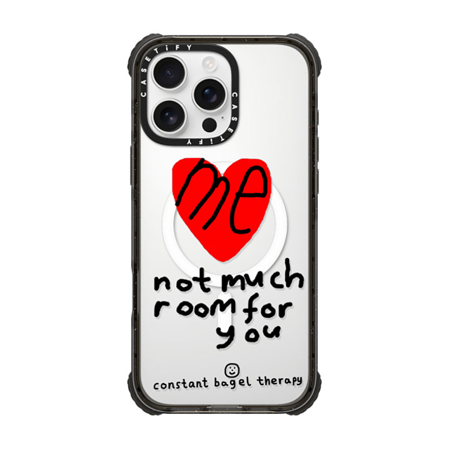 Constant Bagel Therapy x CASETiFY iPhone 16 Pro Max ケース Heart,Cartoon ブラック ウルトラ インパクトケース MagSafe 対応 me - not much room for you Father's Day Constant Bagel Therapy x CASETiFY iPhone 16 Pro Max ケース Heart,Cartoon ブラック ウルトラ インパクトケース MagSafe 対応 me - not much room for you Father's Day