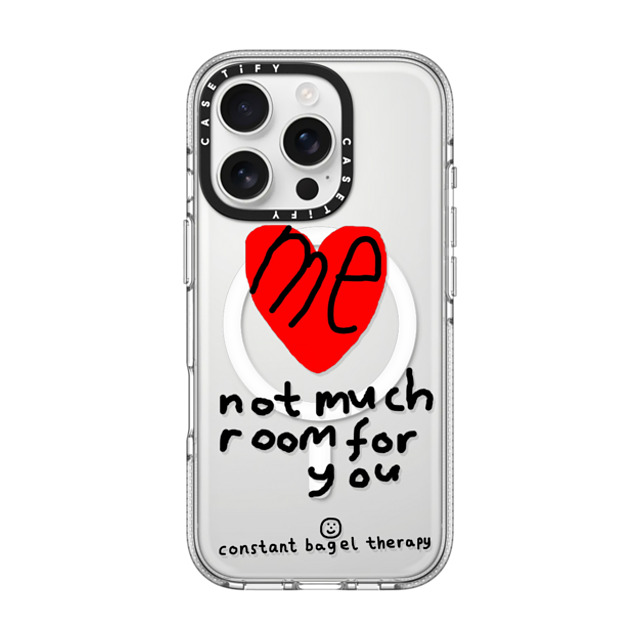 Constant Bagel Therapy x CASETiFY iPhone 16 Pro ケース Heart,Cartoon クリア クリア ケース MagSafe対応 me - not much room for you Father's Day Constant Bagel Therapy x CASETiFY iPhone 16 Pro ケース Heart,Cartoon クリア クリア ケース MagSafe対応 me - not much room for you Father's Day