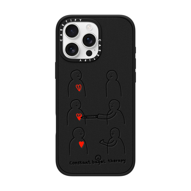 Constant Bagel Therapy x CASETiFY iPhone 16 Pro Max Case Heart,Cartoon Matte Black Impact Case MagSafe Compatible arts mends hearts Mother's Day Constant Bagel Therapy x CASETiFY iPhone 16 Pro Max Case Heart,Cartoon Matte Black Impact Case MagSafe Compatible arts mends hearts Mother's Day