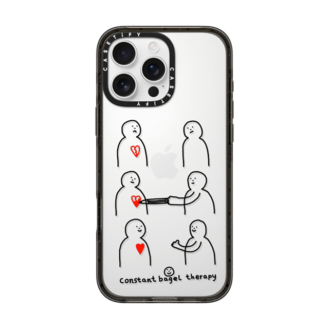 Constant Bagel Therapy x CASETiFY iPhone 16 Pro Max Case Heart,Cartoon ブラック インパクトケース arts mends hearts Mother's Day Constant Bagel Therapy x CASETiFY iPhone 16 Pro Max Case Heart,Cartoon ブラック インパクトケース arts mends hearts Mother's Day