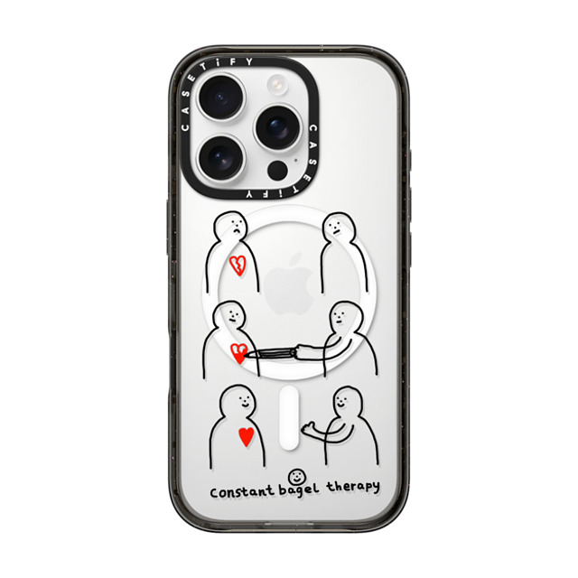 Constant Bagel Therapy x CASETiFY iPhone 16 Pro ケース Heart,Cartoon ブラック インパクトケース MagSafe対応 arts mends hearts Mother's Day Constant Bagel Therapy x CASETiFY iPhone 16 Pro ケース Heart,Cartoon ブラック インパクトケース MagSafe対応 arts mends hearts Mother's Day