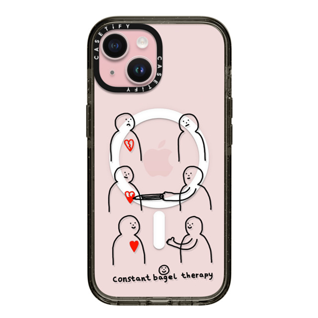 Constant Bagel Therapy x CASETiFY iPhone 15 Case Heart,Cartoon Black Impact Case MagSafe Compatible arts mends hearts Mother's Day Constant Bagel Therapy x CASETiFY iPhone 15 Case Heart,Cartoon Black Impact Case MagSafe Compatible arts mends hearts Mother's Day
