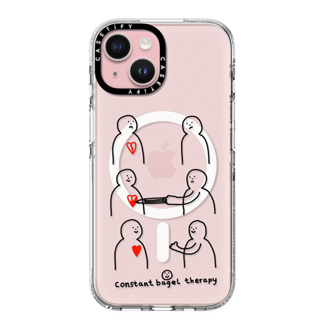 Constant Bagel Therapy x CASETiFY iPhone 15 Case Heart,Cartoon Clear Clear Case MagSafe Compatible arts mends hearts Mother's Day Constant Bagel Therapy x CASETiFY iPhone 15 Case Heart,Cartoon Clear Clear Case MagSafe Compatible arts mends hearts Mother's Day