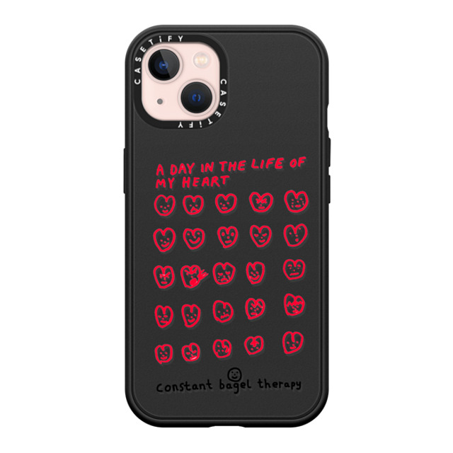 Constant Bagel Therapy x CASETiFY iPhone 13 ケース マットブラック インパクトケース MagSafe対応 a day in the life of my heart