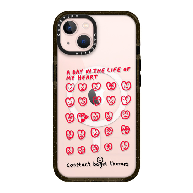 Constant Bagel Therapy x CASETiFY iPhone 13 ケース ブラック インパクトケース MagSafe対応 a day in the life of my heart