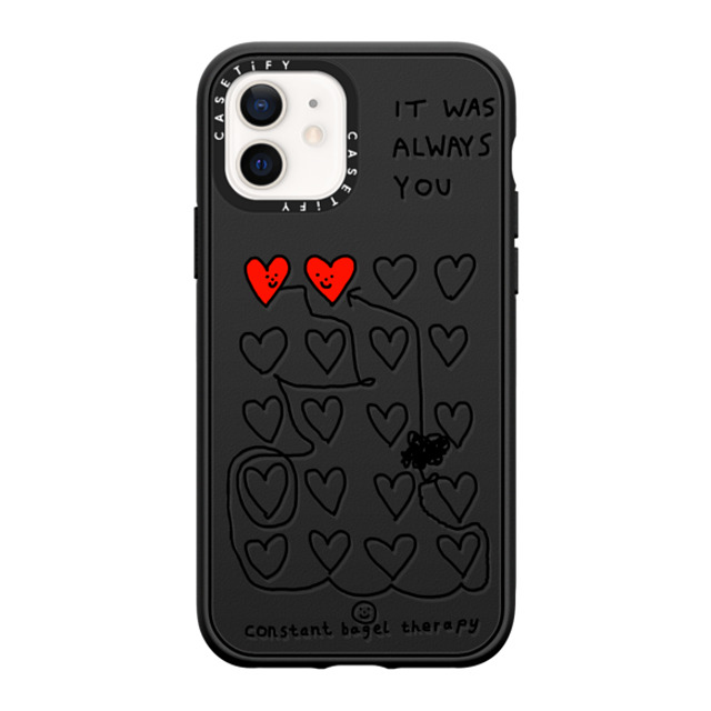 Constant Bagel Therapy x CASETiFY iPhone 12 ケース Heart,Cartoon マットブラック インパクトケース it was always you Mother's Day Constant Bagel Therapy x CASETiFY iPhone 12 ケース Heart,Cartoon マットブラック インパクトケース it was always you Mother's Day