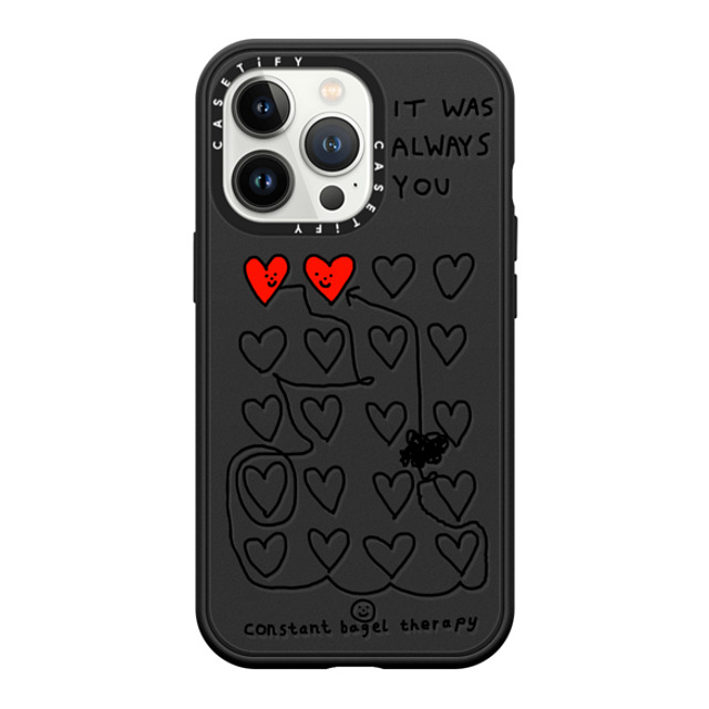 Constant Bagel Therapy x CASETiFY iPhone 13 Pro Case Heart,Cartoon マットブラック インパクトケース it was always you Mother's Day Constant Bagel Therapy x CASETiFY iPhone 13 Pro Case Heart,Cartoon マットブラック インパクトケース it was always you Mother's Day