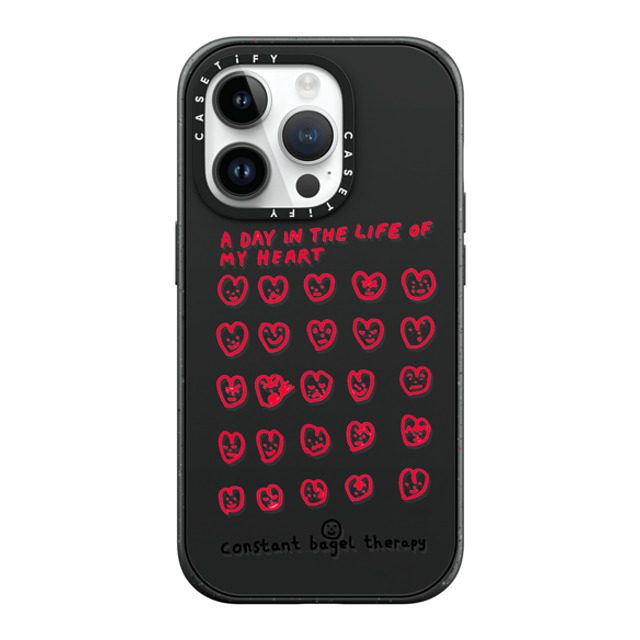 Constant Bagel Therapy x CASETiFY iPhone 14 Pro ケース マットブラック インパクトケース MagSafe対応 a day in the life of my heart