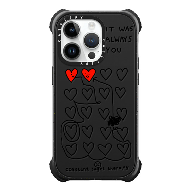 Constant Bagel Therapy x CASETiFY iPhone 14 Pro ケース Heart,Cartoon マットブラック ウルトラ インパクトケース MagSafe 対応 it was always you Father's Day Constant Bagel Therapy x CASETiFY iPhone 14 Pro ケース Heart,Cartoon マットブラック ウルトラ インパクトケース MagSafe 対応 it was always you Father's Day