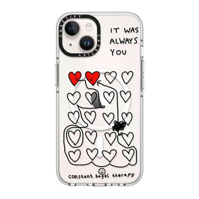 Constant Bagel Therapy x CASETiFY iPhone 14 ケース クリア クリア ケース MagSafe対応 it was always you