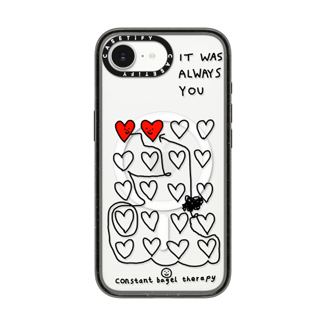 Constant Bagel Therapy x CASETiFY iPhone 16e ケース Heart,Cartoon ブラック インパクトケース MagSafe対応 it was always you Back to School Constant Bagel Therapy x CASETiFY iPhone 16e ケース Heart,Cartoon ブラック インパクトケース MagSafe対応 it was always you Back to School