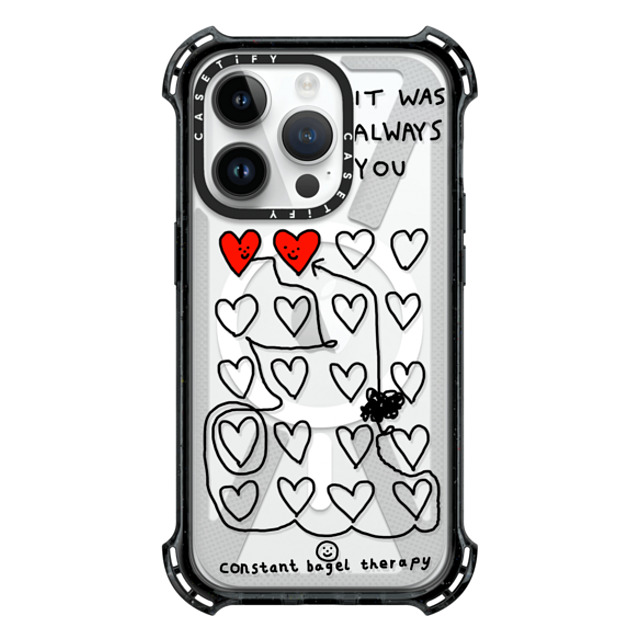 Constant Bagel Therapy x CASETiFY iPhone 14 Pro Case Black バウンスケース it was always you Constant Bagel Therapy x CASETiFY iPhone 14 Pro Case Black バウンスケース it was always you