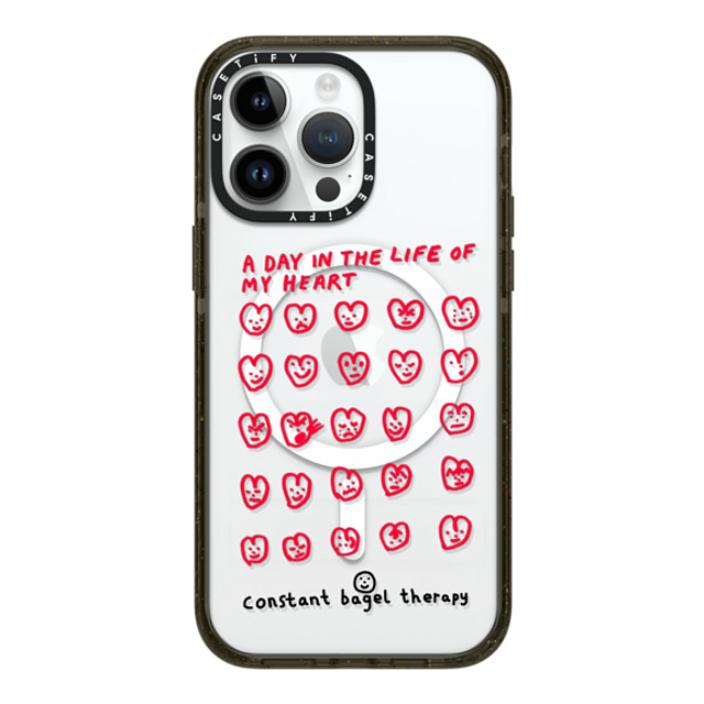 Constant Bagel Therapy x CASETiFY iPhone 14 Pro Max ケース ブラック インパクトケース MagSafe対応 a day in the life of my heart