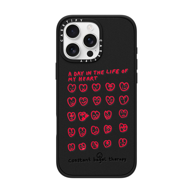 Constant Bagel Therapy x CASETiFY iPhone 16 Pro Max ケース マットブラック インパクトケース MagSafe対応 a day in the life of my heart