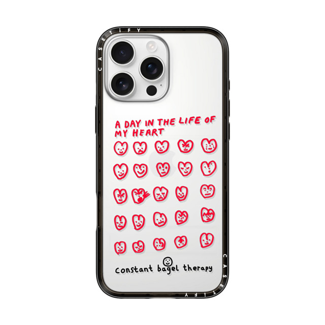 Constant Bagel Therapy x CASETiFY iPhone 16 Pro Max ケース ブラック インパクトライトケース a day in the life of my heart