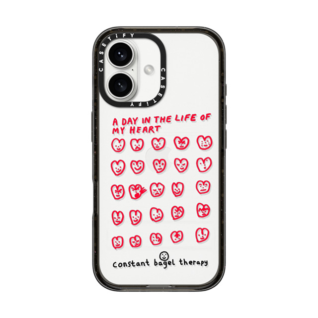 Constant Bagel Therapy x CASETiFY iPhone 16 ケース ブラック インパクトケース a day in the life of my heart