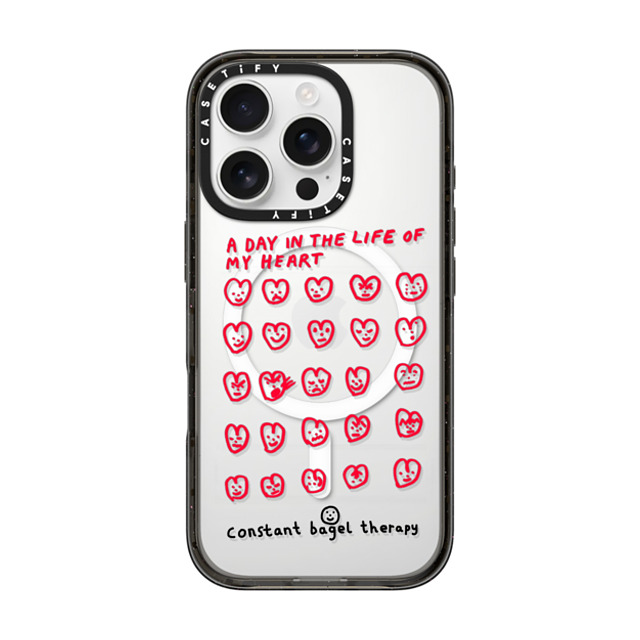 Constant Bagel Therapy x CASETiFY iPhone 16 Pro ケース ブラック インパクトケース MagSafe対応 a day in the life of my heart