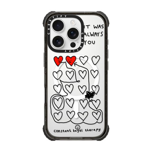 Constant Bagel Therapy x CASETiFY iPhone 16 Pro Case Heart,Cartoon Black ウルトラ インパクトケース MagSafe 対応 it was always you Father's Day Constant Bagel Therapy x CASETiFY iPhone 16 Pro Case Heart,Cartoon Black ウルトラ インパクトケース MagSafe 対応 it was always you Father's Day