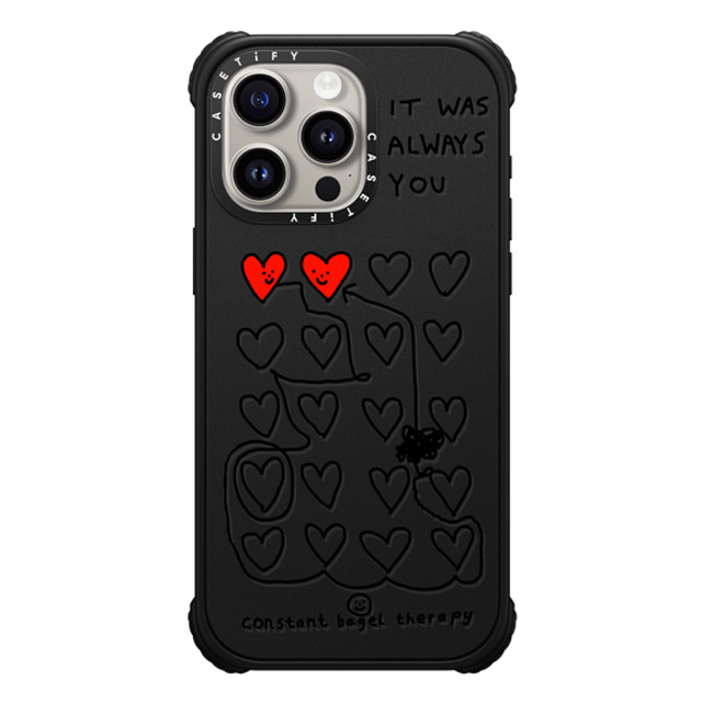 Constant Bagel Therapy x CASETiFY iPhone 15 Pro Max Case Heart,Cartoon マットブラック ウルトラ インパクトケース MagSafe 対応 it was always you Mother's Day Constant Bagel Therapy x CASETiFY iPhone 15 Pro Max Case Heart,Cartoon マットブラック ウルトラ インパクトケース MagSafe 対応 it was always you Mother's Day