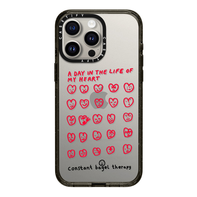 Constant Bagel Therapy x CASETiFY iPhone 15 Pro Max ケース ブラック インパクトケース a day in the life of my heart