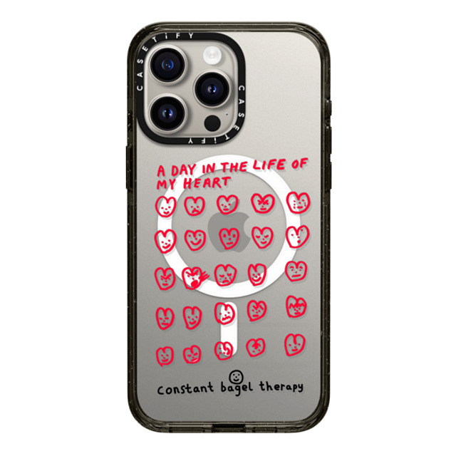 Constant Bagel Therapy x CASETiFY iPhone 15 Pro Max ケース ブラック インパクトケース MagSafe対応 a day in the life of my heart