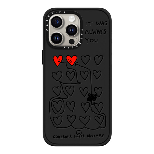 Constant Bagel Therapy x CASETiFY iPhone 15 Pro Max Case Heart,Cartoon マットブラック インパクトケース it was always you Mother's Day Constant Bagel Therapy x CASETiFY iPhone 15 Pro Max Case Heart,Cartoon マットブラック インパクトケース it was always you Mother's Day