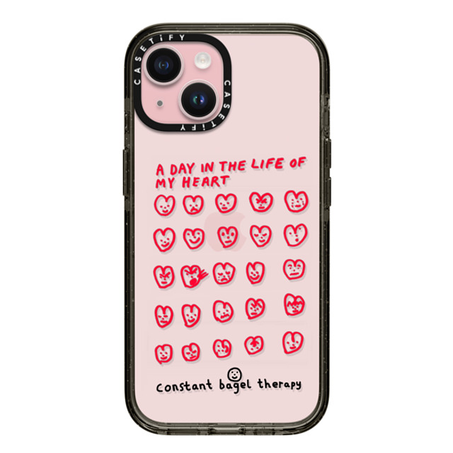 Constant Bagel Therapy x CASETiFY iPhone 15 ケース ブラック インパクトケース a day in the life of my heart