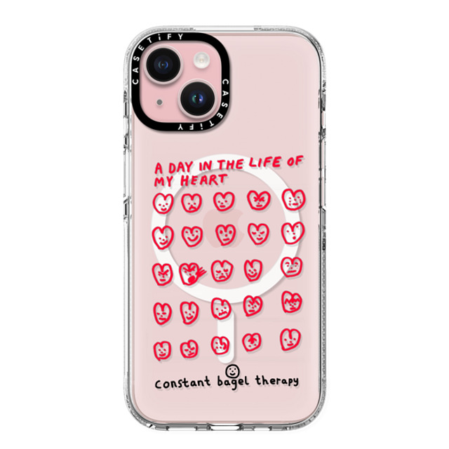 Constant Bagel Therapy x CASETiFY iPhone 15 ケース クリア クリア ケース MagSafe対応 a day in the life of my heart