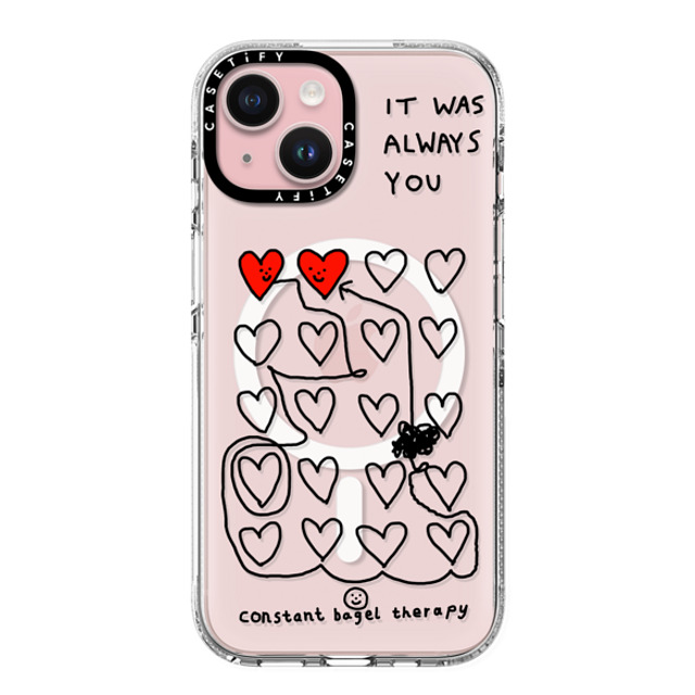 Constant Bagel Therapy x CASETiFY iPhone 15 ケース クリア クリア ケース MagSafe対応 it was always you