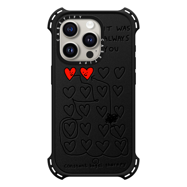 Constant Bagel Therapy x CASETiFY iPhone 15 Pro Case Heart,Cartoon マットブラック バウンスケース it was always you Mother's Day Constant Bagel Therapy x CASETiFY iPhone 15 Pro Case Heart,Cartoon マットブラック バウンスケース it was always you Mother's Day