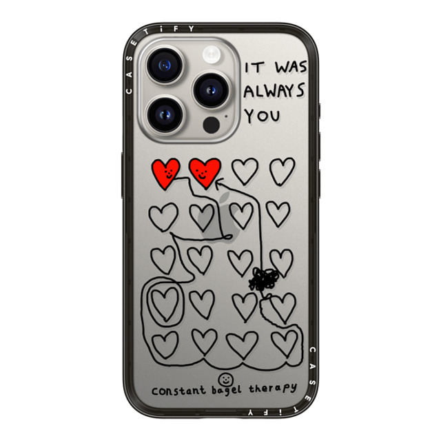 Constant Bagel Therapy x CASETiFY iPhone 15 Pro ケース ブラック インパクトライトケース it was always you