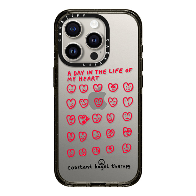 Constant Bagel Therapy x CASETiFY iPhone 15 Pro ケース ブラック インパクトケース a day in the life of my heart