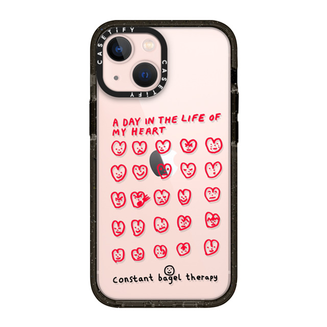 Constant Bagel Therapy x CASETiFY iPhone 13 Mini Case Heart,Cartoon ブラック インパクトケース a day in the life of my heart Mother's Day Constant Bagel Therapy x CASETiFY iPhone 13 Mini Case Heart,Cartoon ブラック インパクトケース a day in the life of my heart Mother's Day