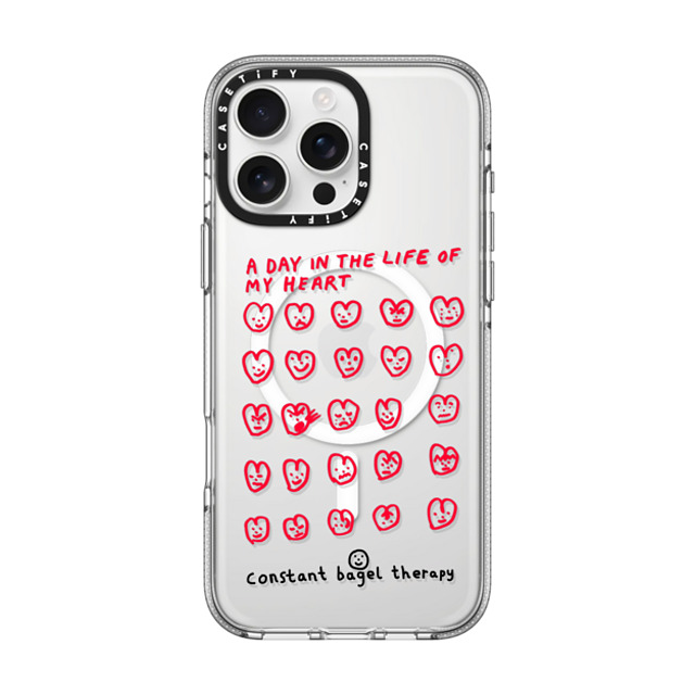 Constant Bagel Therapy x CASETiFY iPhone 16 Pro Max Case Heart,Cartoon クリア クリア ケース MagSafe対応 a day in the life of my heart Mother's Day Constant Bagel Therapy x CASETiFY iPhone 16 Pro Max Case Heart,Cartoon クリア クリア ケース MagSafe対応 a day in the life of my heart Mother's Day