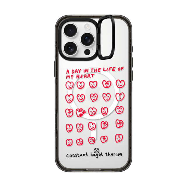 Constant Bagel Therapy x CASETiFY iPhone 16 Pro Max Case Heart,Cartoon ブラック インパクトリングスタンドケース MagSafe対応 a day in the life of my heart Mother's Day Constant Bagel Therapy x CASETiFY iPhone 16 Pro Max Case Heart,Cartoon ブラック インパクトリングスタンドケース MagSafe対応 a day in the life of my heart Mother's Day