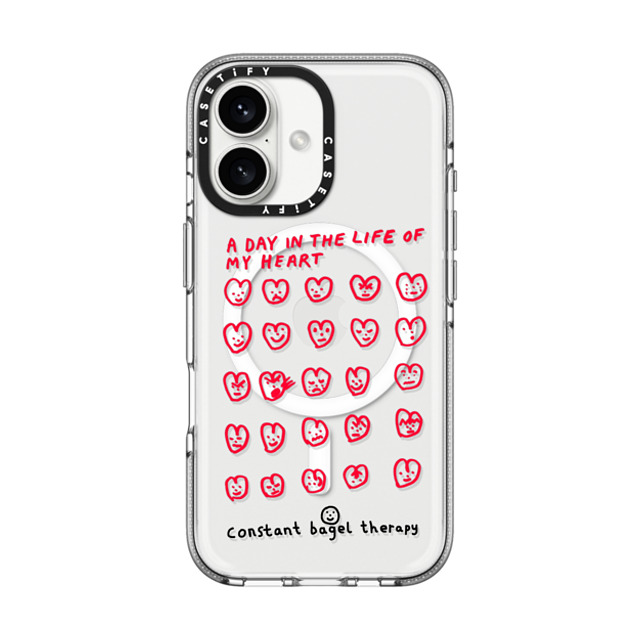 Constant Bagel Therapy x CASETiFY iPhone 16 Case Heart,Cartoon クリア クリア ケース MagSafe対応 a day in the life of my heart Mother's Day Constant Bagel Therapy x CASETiFY iPhone 16 Case Heart,Cartoon クリア クリア ケース MagSafe対応 a day in the life of my heart Mother's Day