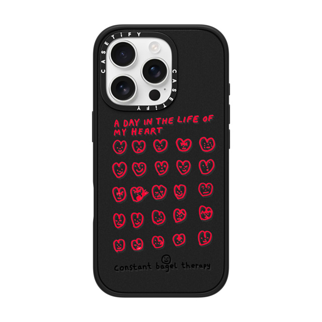 Constant Bagel Therapy x CASETiFY iPhone 16 Pro Case Heart,Cartoon マットブラック インパクトケース MagSafe対応 a day in the life of my heart Mother's Day Constant Bagel Therapy x CASETiFY iPhone 16 Pro Case Heart,Cartoon マットブラック インパクトケース MagSafe対応 a day in the life of my heart Mother's Day