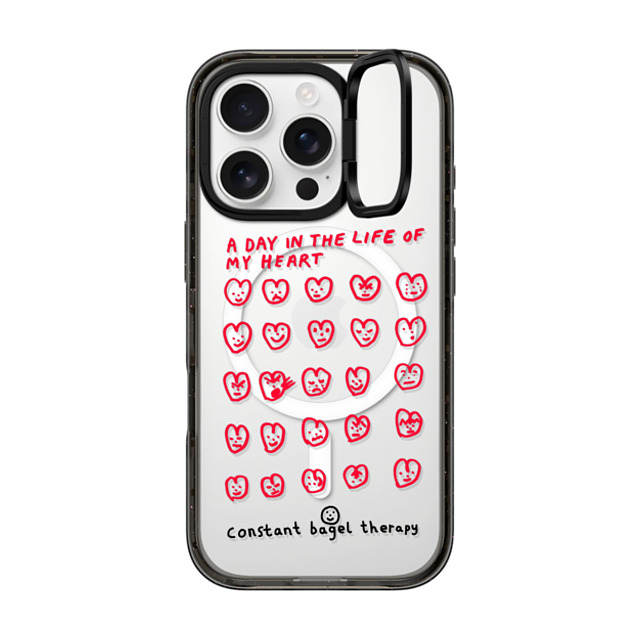 Constant Bagel Therapy x CASETiFY iPhone 16 Pro Case Heart,Cartoon ブラック インパクトリングスタンドケース MagSafe対応 a day in the life of my heart Mother's Day Constant Bagel Therapy x CASETiFY iPhone 16 Pro Case Heart,Cartoon ブラック インパクトリングスタンドケース MagSafe対応 a day in the life of my heart Mother's Day