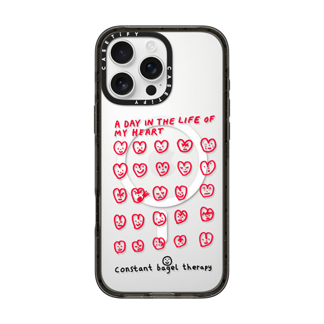 Constant Bagel Therapy x CASETiFY iPhone 16 Pro Max Case Heart,Cartoon Black Impact Case MagSafe Compatible a day in the life of my heart Mother's Day Constant Bagel Therapy x CASETiFY iPhone 16 Pro Max Case Heart,Cartoon Black Impact Case MagSafe Compatible a day in the life of my heart Mother's Day