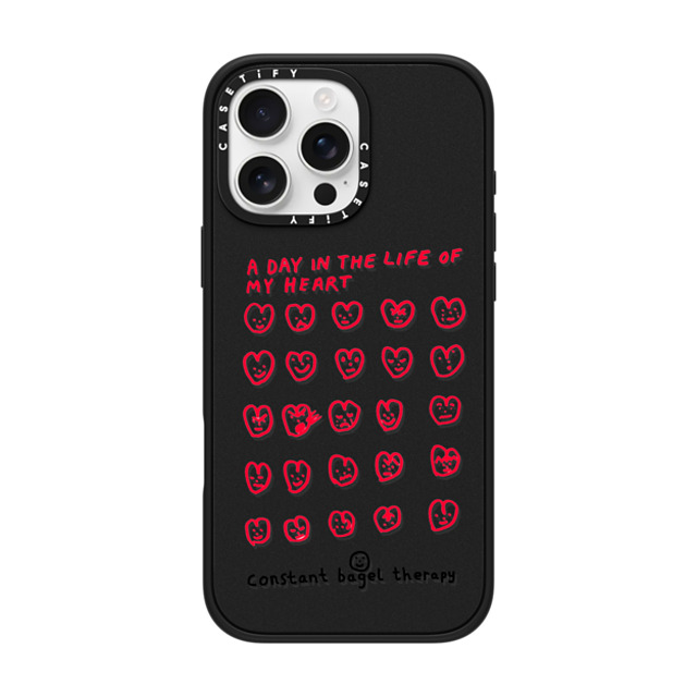 Constant Bagel Therapy x CASETiFY iPhone 16 Pro Max Case Heart,Cartoon Matte Black Impact Case MagSafe Compatible a day in the life of my heart Mother's Day Constant Bagel Therapy x CASETiFY iPhone 16 Pro Max Case Heart,Cartoon Matte Black Impact Case MagSafe Compatible a day in the life of my heart Mother's Day
