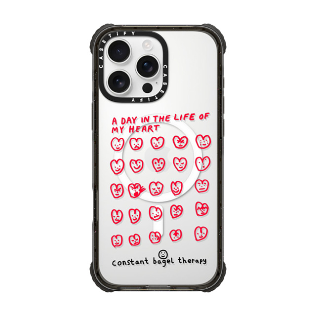 Constant Bagel Therapy x CASETiFY iPhone 16 Pro Max Case Heart,Cartoon Black ウルトラ インパクトケース MagSafe 対応 a day in the life of my heart Mother's Day Constant Bagel Therapy x CASETiFY iPhone 16 Pro Max Case Heart,Cartoon Black ウルトラ インパクトケース MagSafe 対応 a day in the life of my heart Mother's Day