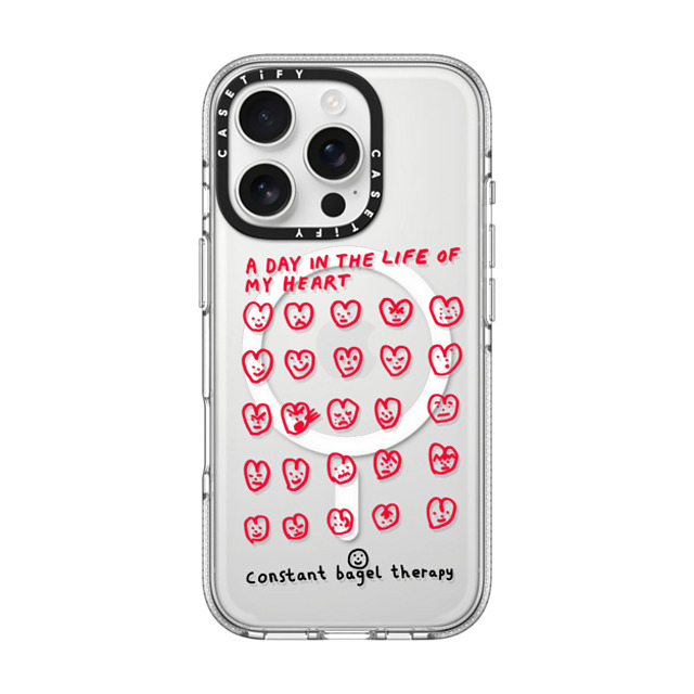 Constant Bagel Therapy x CASETiFY iPhone 16 Pro Case Heart,Cartoon Clear Clear Case MagSafe Compatible a day in the life of my heart Mother's Day Constant Bagel Therapy x CASETiFY iPhone 16 Pro Case Heart,Cartoon Clear Clear Case MagSafe Compatible a day in the life of my heart Mother's Day