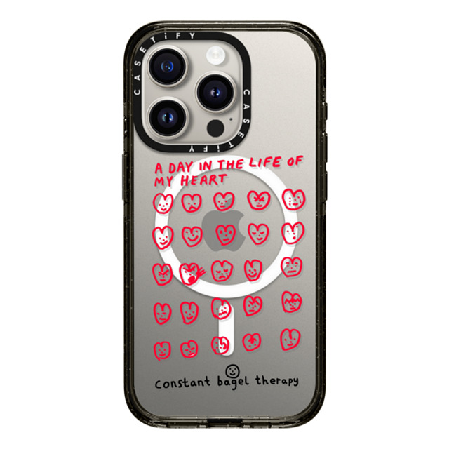 Constant Bagel Therapy x CASETiFY iPhone 15 Pro Case Heart,Cartoon Black Impact Case MagSafe Compatible a day in the life of my heart Mother's Day Constant Bagel Therapy x CASETiFY iPhone 15 Pro Case Heart,Cartoon Black Impact Case MagSafe Compatible a day in the life of my heart Mother's Day