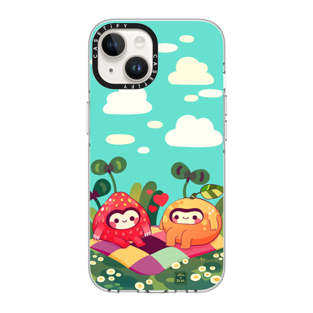 Ellievsbear x CASETiFY iPhone 14 Case Clear Clear Case MagSafe Compatible Fruity besties blue by ellievsbear Ellievsbear x CASETiFY iPhone 14 Case Clear Clear Case MagSafe Compatible Fruity besties blue by ellievsbear