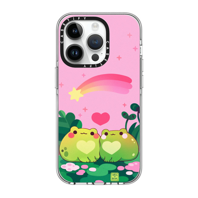 Ellievsbear x CASETiFY iPhone 14 Pro Case Clear Clear Case MagSafe Compatible Froggy love pink by ellievsbear Ellievsbear x CASETiFY iPhone 14 Pro Case Clear Clear Case MagSafe Compatible Froggy love pink by ellievsbear