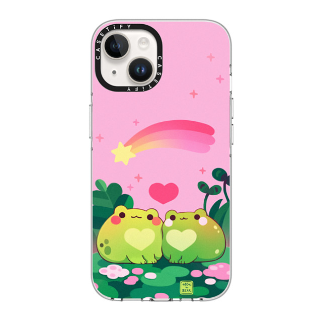 Ellievsbear x CASETiFY iPhone 14 Case Clear Clear Case MagSafe Compatible Froggy love pink by ellievsbear Ellievsbear x CASETiFY iPhone 14 Case Clear Clear Case MagSafe Compatible Froggy love pink by ellievsbear