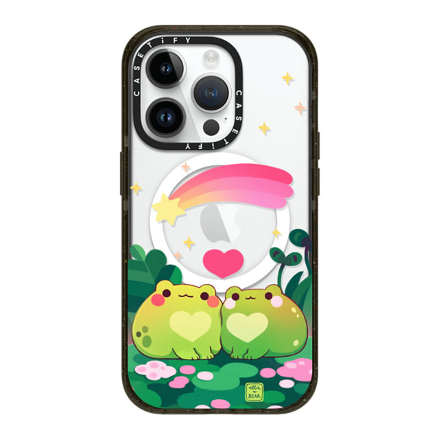 Ellievsbear x CASETiFY iPhone 14 Pro ケース ブラック インパクトケース MagSafe対応 Froggy love by ellievsbear